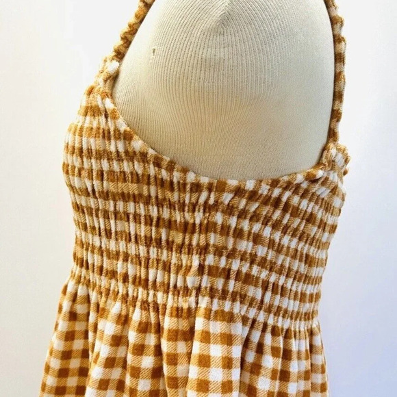 NWT SO Juniors Pullover Terry Cloth Smocked Peplum Plaid Shirred Tank Size Large - Picture 4 of 12